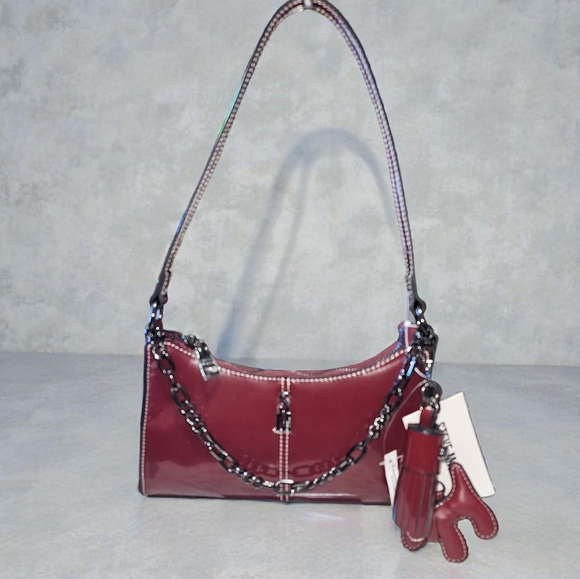 Steve Madden Handbags - STEVE MADDEN Bmikas Glossy Bloodstone Shoulder Bag